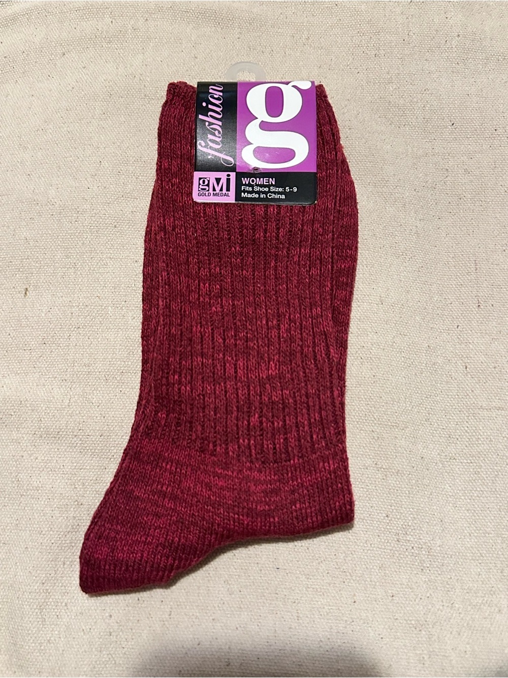 Gold Medal | Socks | Gold Medal Marled Ribbed Crew Socks | Dark Red